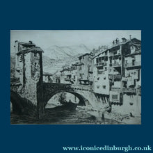 Load image into Gallery viewer, AUSTRALIAN ARTIST. Lionel Arthur Lindsay (1874 - 1861) Drypoint Etching. Old Bridge at Sospel (1927)
