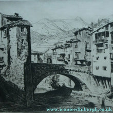 Load image into Gallery viewer, Lionel Arthur Lindsay Australian Artist 1920s Drypoint Old Bridge at Sospel
