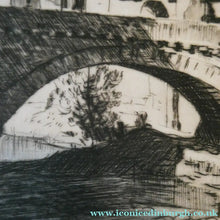 Load image into Gallery viewer, Lionel Arthur Lindsay Australian Artist 1920s Drypoint Old Bridge at Sospel
