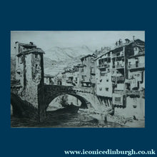 Load image into Gallery viewer, AUSTRALIAN ARTIST. Lionel Arthur Lindsay (1874 - 1861) Drypoint Etching. Old Bridge at Sospel (1927)
