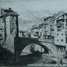 Load image into Gallery viewer, Lionel Arthur Lindsay Australian Artist 1920s Drypoint Old Bridge at Sospel
