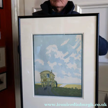 Load image into Gallery viewer, Original 1920s Colour Woodcut by John Hall Thorpe (1874 - 1947) THE CARAVAN. Pencil Signed
