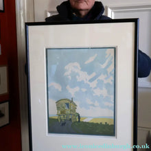Load image into Gallery viewer, Original 1920s Colour Woodcut by John Hall Thorpe (1874 - 1947) THE CARAVAN. Pencil Signed
