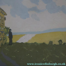 Load image into Gallery viewer, Original 1920s Colour Woodcut by John Hall Thorpe (1874 - 1947) THE CARAVAN. Pencil Signed
