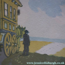Load image into Gallery viewer, Original 1920s Colour Woodcut by John Hall Thorpe (1874 - 1947) THE CARAVAN. Pencil Signed
