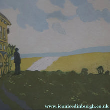 Load image into Gallery viewer, Original 1920s Colour Woodcut by John Hall Thorpe (1874 - 1947) THE CARAVAN. Pencil Signed
