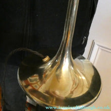 Load image into Gallery viewer, Antique Arts and Crafts Brass Lamp and Opaque White Glass Shade. DRYAD of Leicester Style
