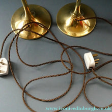 Load image into Gallery viewer, Antique Arts and Crafts Brass Lamp and Opaque White Glass Shade. DRYAD of Leicester Style
