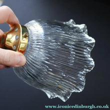 Load image into Gallery viewer, Fine Vintage HOLOPHANE Style Ribbed Glass Pendant Lamp Shade with Brass Hanging Fitment
