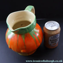 Load image into Gallery viewer, Large 1930s TUDOR Ceramics Art Deco Colourful Dripware Jug. Height 6 1/2 inches
