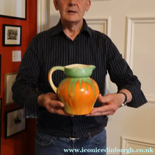 Load image into Gallery viewer, Large 1930s TUDOR Ceramics Art Deco Colourful Dripware Jug. Height 6 1/2 inches
