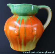 Load image into Gallery viewer, Large 1930s TUDOR Ceramics Art Deco Colourful Dripware Jug. Height 6 1/2 inches
