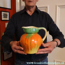 Load image into Gallery viewer, Large 1930s TUDOR Ceramics Art Deco Colourful Dripware Jug. Height 6 1/2 inches
