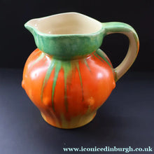Load image into Gallery viewer, Large 1930s TUDOR Ceramics Art Deco Colourful Dripware Jug. Height 6 1/2 inches
