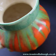 Load image into Gallery viewer, Large 1930s TUDOR Ceramics Art Deco Colourful Dripware Jug. Height 6 1/2 inches
