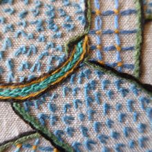 Load image into Gallery viewer, LARGE George Bain Style Celtic Revival Framed Embroidered Panel in Fine Period Frame. Design taken from the Book of Kells
