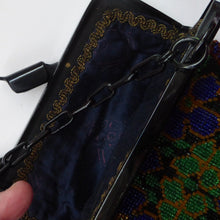 Load image into Gallery viewer, ART DECO Glass Beaded Bag with Unusual Black Clasp and Handle. LARGE Fabulous Vintage Evening Bag
