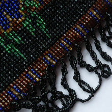 Load image into Gallery viewer, ART DECO Glass Beaded Bag with Unusual Black Clasp and Handle. LARGE Fabulous Vintage Evening Bag
