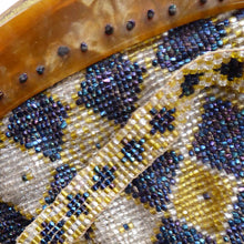 Load image into Gallery viewer, ART DECO Glass Beaded Bag with Celluloid Curved Clasp and Coffee Bean Details. Fabulous Vintage 1930s Evening Bag
