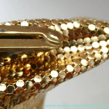 Load image into Gallery viewer, Beautiful LARGE Vintage 1960s GOLD GLOMESH Evening Bag; with Fancy Diamond Set Clasp
