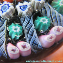 Load image into Gallery viewer, 1950s Vasart Paperweight Scottish Vintage Glass 10 Spokes and Millefiori Canes
