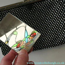 Load image into Gallery viewer, Beautiful Vintage 1950s Black Satin Evening Bag Covered with a Mesh of Crystal Diamante or Rhinestones
