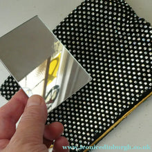 Load image into Gallery viewer, Vintage 1950s Black Satin Evening Bag Covered with a Mesh of Diamante or Crystal Rhinestones. Beaded Clasp
