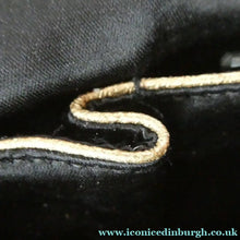 Load image into Gallery viewer, Vintage 1950s Black Satin Evening Bag Covered with a Mesh of Diamante or Crystal Rhinestones. Beaded Clasp
