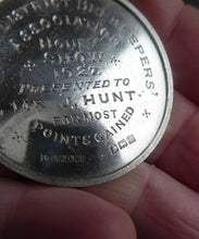 Load image into Gallery viewer, 1927 SCOTTISH BEEKEEPERS ASSOCIATION Hallmarked Solid Silver Medal for the Honey Show. Good Vintage Condition
