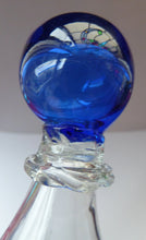 Load image into Gallery viewer, RARE GEORGIAN GLASS Bird Feeder with Bristol Blue Knop Finial; 1830s
