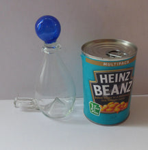 Load image into Gallery viewer, RARE GEORGIAN GLASS Bird Feeder with Bristol Blue Knop Finial; 1830s
