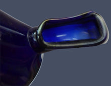 Load image into Gallery viewer, RARE GEORGIAN GLASS Bird Feeder with Bristol Blue Knop Finial; 1830s

