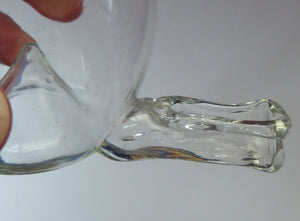 RARE GEORGIAN GLASS Bird Feeder with Bristol Blue Knop Finial; 1830s