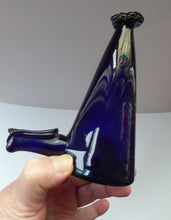 Load image into Gallery viewer, RARE GEORGIAN GLASS Bird Feeder with Bristol Blue Knop Finial; 1830s

