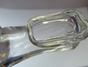 RARE GEORGIAN GLASS Bird Feeder with Bristol Blue Knop Finial; 1830s 