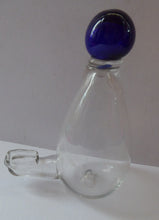 Load image into Gallery viewer, RARE GEORGIAN GLASS Bird Feeder with Bristol Blue Knop Finial; 1830s 
