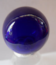 Load image into Gallery viewer, RARE GEORGIAN GLASS Bird Feeder with Bristol Blue Knop Finial; 1830s 
