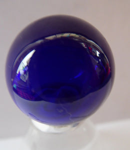 RARE GEORGIAN GLASS Bird Feeder with Bristol Blue Knop Finial; 1830s 