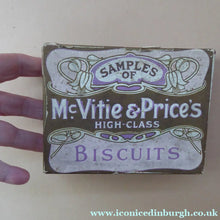 Load image into Gallery viewer, Early 20th Century Art Nouveau Tin with Paper Labels. McVities Biscuits
