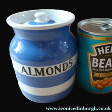 Load image into Gallery viewer, 1930s Cornishware Storage Jar: Almonds
