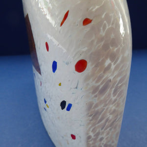 SWEDISH White & Gold Satellite LARGE KOSTA BODA Vase by Bertil Vallien. Signed to the base. 12 inches