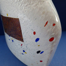 Load image into Gallery viewer, SWEDISH White &amp; Gold Satellite LARGE KOSTA BODA Vase by Bertil Vallien. Signed to the base. 12 inches
