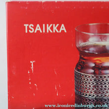 Load image into Gallery viewer, FINLAND. Pair of Ittala TASIKKA Mid-Century Glasses with Silver Tone Holders. Designed by Timo Sarpaneva
