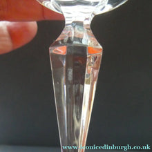 Load image into Gallery viewer, BOXED. Vintage Edinburgh Crystal PAIR of Tall CHAMPAGNE Flute Glasses. Rarer NESS Pattern.   8 1/4 inches
