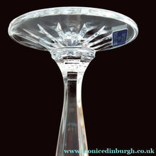 Load image into Gallery viewer, BOXED. Vintage Edinburgh Crystal PAIR of Tall CHAMPAGNE Flute Glasses. Rarer NESS Pattern.   8 1/4 inches
