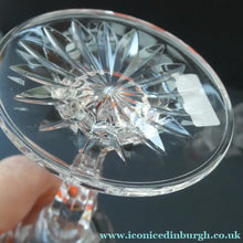 Load image into Gallery viewer, BOXED. Vintage Edinburgh Crystal PAIR of Tall CHAMPAGNE Flute Glasses. Rarer NESS Pattern.   8 1/4 inches
