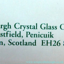 Load image into Gallery viewer, BOXED. Vintage Edinburgh Crystal PAIR of Tall CHAMPAGNE Flute Glasses. Rarer NESS Pattern.   8 1/4 inches

