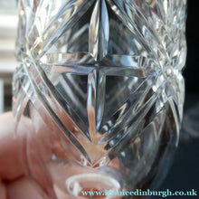 Load image into Gallery viewer, BOXED. Vintage Edinburgh Crystal PAIR of Tall CHAMPAGNE Flute Glasses. Rarer NESS Pattern.   8 1/4 inches
