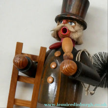 Load image into Gallery viewer, BOXED. Vintage GDR German Erzgebirge Wooden Handmade Incense Smoker. CHIMNEY SWEEP
