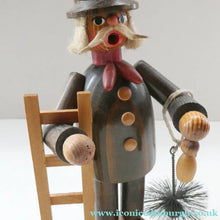 Load image into Gallery viewer, BOXED. Vintage GDR German Erzgebirge Wooden Handmade Incense Smoker. CHIMNEY SWEEP
